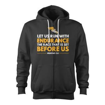 Distance Runner's Let Us Run With Endurance The Race Zip Up Hoodie - Monsterry