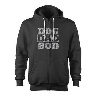 Dog Dad Bod Distressed Pet Owner Fitness Zip Up Hoodie - Monsterry UK