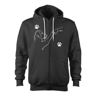 Dog And People Punch Hand Dog Friendship Fist Bump Dog's Paw Zip Up Hoodie - Monsterry AU