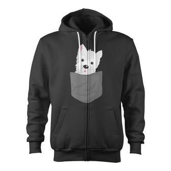 Dog In A Pocket Cute Westie Terrier Lover Puppy Zip Up Hoodie - Monsterry UK