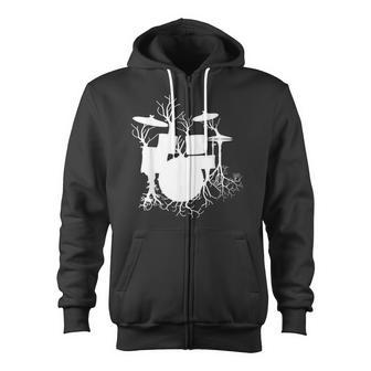 Drums Tree Of The Drummer Music Musician Zip Up Hoodie - Monsterry AU