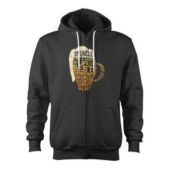 Druncle Beer Drunk Uncle Drinking Alcohol Family Zip Up Hoodie - Monsterry