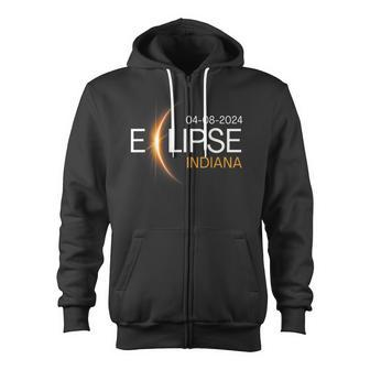 Eclipse 2024 Indiana Totality Eclipse Indiana Solar 2024 Zip Up Hoodie - Monsterry CA