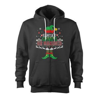 Elf Xmas Santa's Favorite Hr Manager Ugly Sweater Christmas Zip Up Hoodie - Monsterry CA