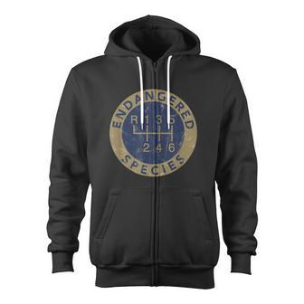 Endangered Species Stick Shift Manual Transmission Drivers Zip Up Hoodie - Monsterry