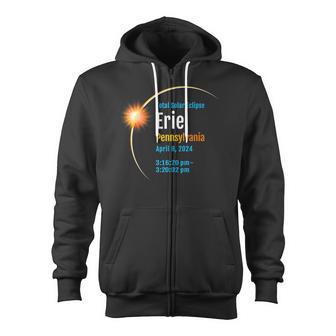 Erie Pennsylvania Pa Total Solar Eclipse 2024 1 Zip Up Hoodie - Monsterry AU