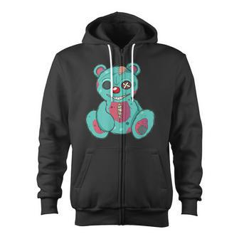 Evil Scary Teddy Bear Zip Up Hoodie - Monsterry CA