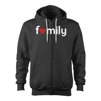 Family Heart Valentines Day Love Cards Zip Up Hoodie - Monsterry