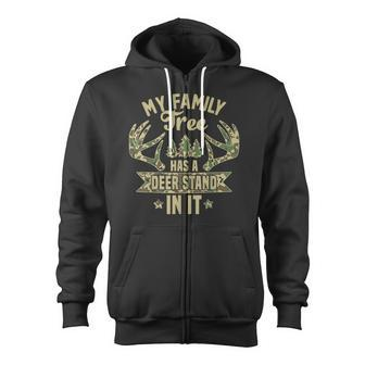 My Family Tree Has A Deer Stand In It Camo Hunting Vintage Zip Up Hoodie - Monsterry AU