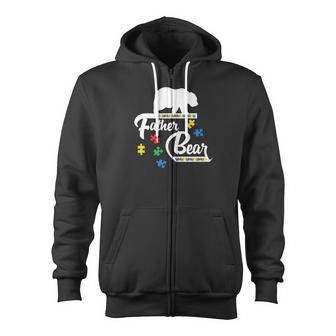 Father Bear Puzzle Autism Awareness Dad Tee Zip Up Hoodie - Monsterry CA