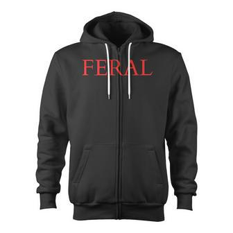 Feral Paint The Town Red Feral Friends Zip Up Hoodie - Monsterry