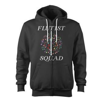 Flutist Squad Orchestra Musician Flute Player Zip Up Hoodie - Monsterry