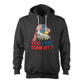 You Free Tonight Bald Eagle Mullet Usa Flag 4Th Of July Zip Up Hoodie - Monsterry DE