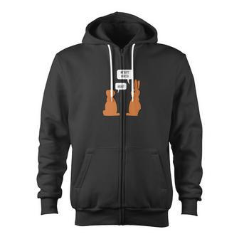My Butt Hurts Huh Easter Rabbi Zip Up Hoodie - Monsterry AU