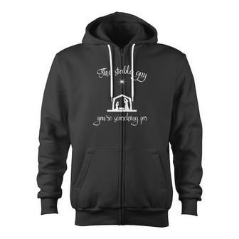 Christian Christmas Jesus Is The Stable Guy Zip Up Hoodie - Monsterry