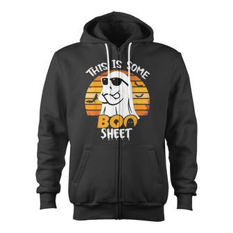 Ghost This Is Some Boo Sheet Horror Halloween Costume Zip Up Hoodie - Monsterry