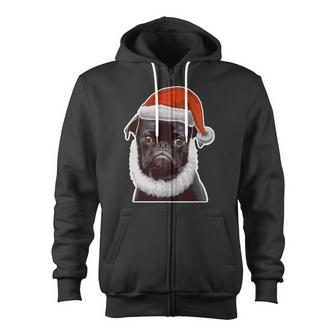 Pug Christmas Ugly Sweater For Pug Dog Lover Zip Up Hoodie - Monsterry CA