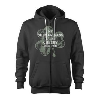 My Shenanigans Cheeky Fun Super Trooper St Pats Zip Up Hoodie - Monsterry