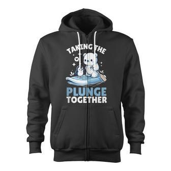 Taking The Plunge Together Polar Bear Plunge Zip Up Hoodie - Monsterry CA