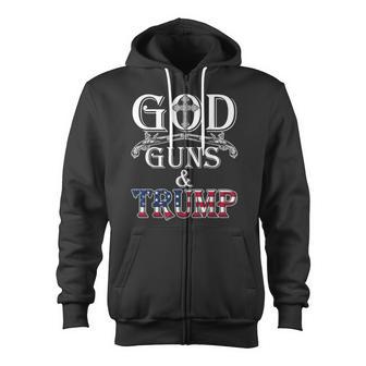 God Guns And Trump 2Nd Amendment T Trump Zip Up Hoodie - Monsterry