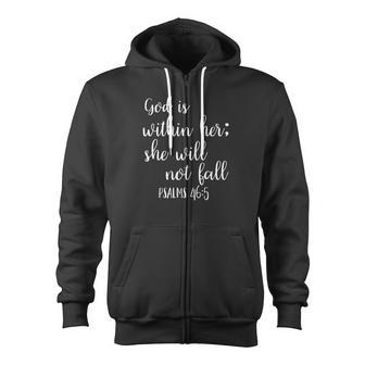 God Is Within Her She Will Not Fall Semicolon Bible Zip Up Hoodie - Monsterry UK