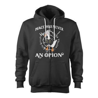 Goose Astarion Peace Was An Never Option Zip Up Hoodie - Monsterry AU
