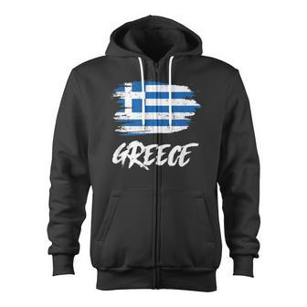 Greece Flag Greek Hellenic Republic Souvenir Zip Up Hoodie - Monsterry UK