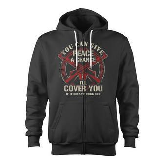 Gun Control I'll Cover You Zip Up Hoodie - Monsterry