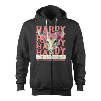 Hardy I Woke Up On The Wrong Side Of The Truck Bed Zip Up Hoodie - Monsterry