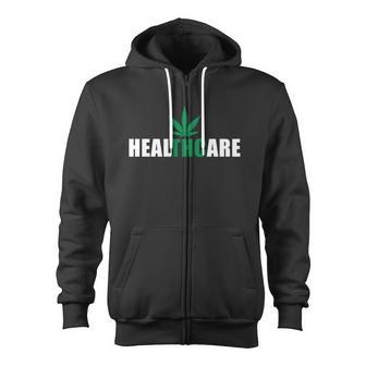 Healthcare Medical Marijuana Weed Tshirt Zip Up Hoodie - Monsterry