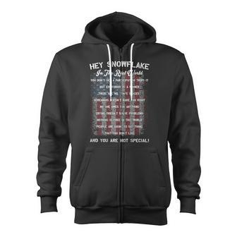 Hey Snowflake In The Real World Military Zip Up Hoodie - Monsterry