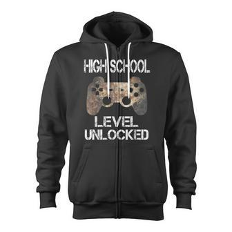 High School Level Unlocked Video Gamer First Day Of School Zip Up Hoodie - Monsterry DE