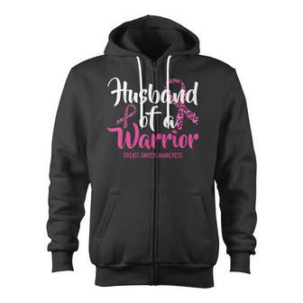 Husband Of A Warrior Breast Cancer Awareness Month Support Zip Up Hoodie - Monsterry DE