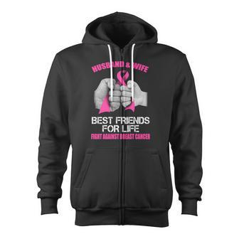 Husband And Wife Fight Against Breast Cancer Zip Up Hoodie - Monsterry CA