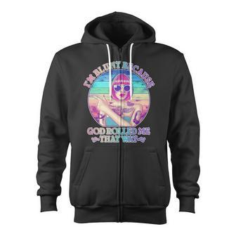 I'm Blunt Because God Rolled Me That Way Retro Tattoo Zip Up Hoodie - Monsterry