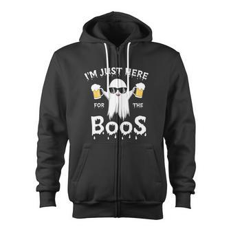 I'm Just Here For The Boos Halloween Quote Zip Up Hoodie - Monsterry CA