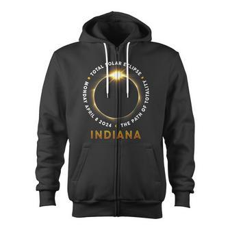 Indiana Total Solar Eclipse 2024 Totality 040824 America Zip Up Hoodie - Monsterry AU