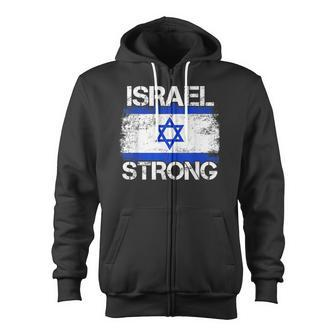 Israel Strong Flag Support I Stand With Israel Zip Up Hoodie - Monsterry DE