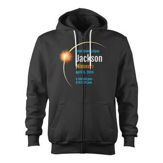 Jackson Missouri Total Solar Eclipse 2024 1 Zip Up Hoodie - Monsterry DE
