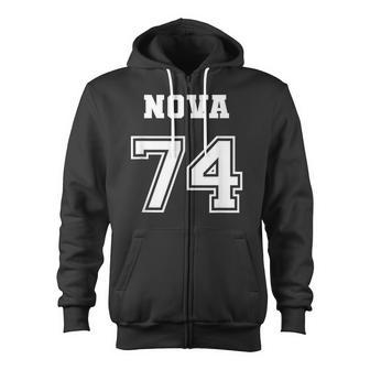 Jersey Style Nova 74 1974 Classic Old School Muscle Car Zip Up Hoodie - Monsterry