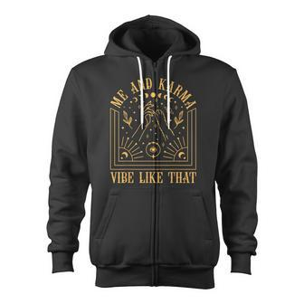 Me And Karma Vibe Like That Cat Moon At-Midnight Cute Zip Up Hoodie - Monsterry DE
