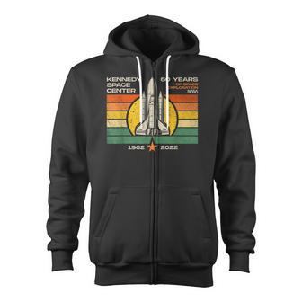 Kennedy Space Center 60Th Anniversary Vintage Retro Style Zip Up Hoodie - Monsterry CA