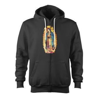 Our Lady Of Guadalupe Catholic Jesus Virgin Mary Zip Up Hoodie - Monsterry