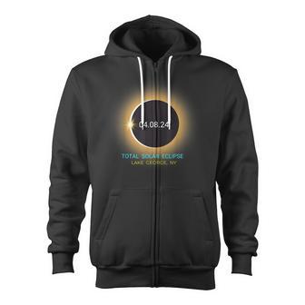 Lake George Ny Total Solar Eclipse 040824 Souvenir Zip Up Hoodie - Monsterry DE