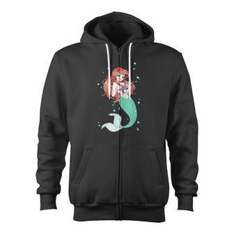 Little Mermaid Anime Ariel Graphic Zip Up Hoodie - Monsterry