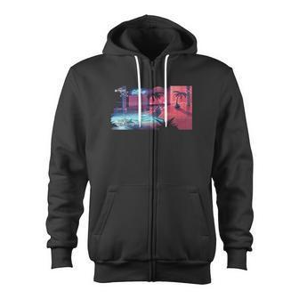 Lofi Vaporwave Aesthetic Anime Scenery Zip Up Hoodie - Monsterry AU