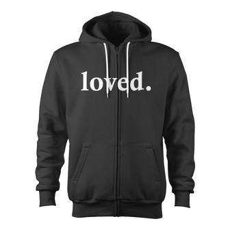 Loved Valentine's Day Love Classic Logo Zip Up Hoodie - Monsterry