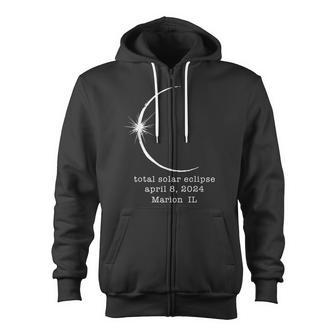 Marion Illinois Solar Total Eclipse April 2024 Zip Up Hoodie - Monsterry