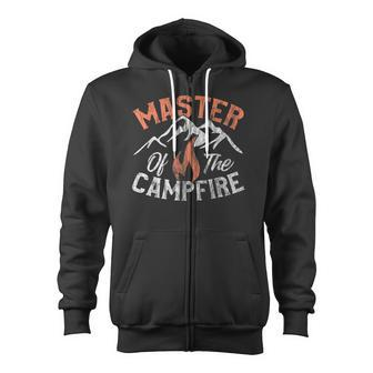 Master Of The Campfire Adult Camping Camp Zip Up Hoodie - Monsterry UK