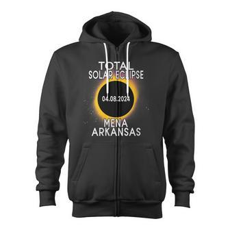 Mena Arkansas Total Solar Eclipse 2024 Zip Up Hoodie - Monsterry